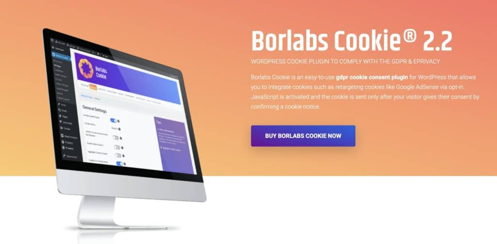 Screenshot von der Produktseite von Borlabs Cookies 