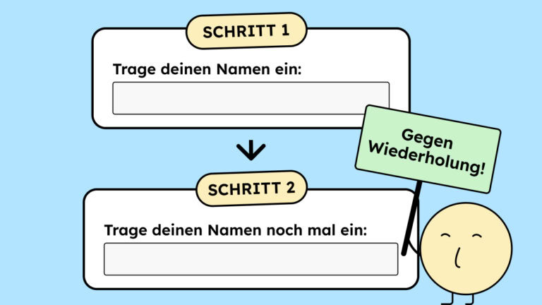 Es sind zwei Formulare mit einem Feld zu sehen. Die Eingabe des Namens wiederholt sich bei den Feldern. Das sollte nicht passieren.