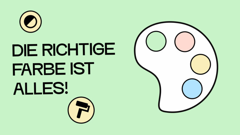 Die richtige Farbe ist alles. Illustration einer Farbpalette.