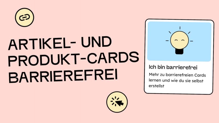 Text auf Bild: Artikel- und Produkt-Cards barrierefrei.