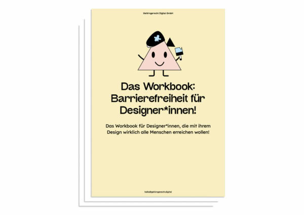 Das Deckblatt des Workbooks für Designer*innen